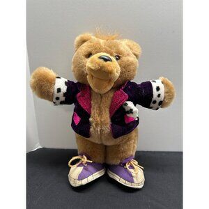 Nabisco Teddy Grahams Plush Bear In Purple Jacket & Sneakers